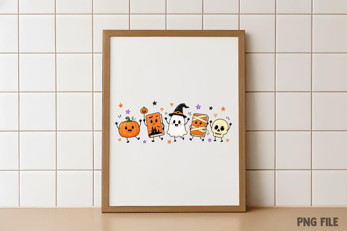 Cute Halloween Spooky Book Characters PNG | Funny Halloween Sublimation