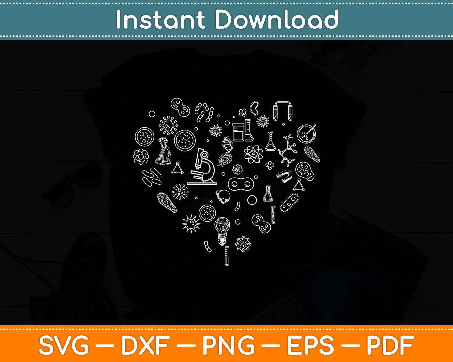 Funny Heart Biological Science Funny Valentine's Day Svg Digital Cutting File