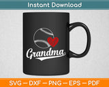 Funny Heart Baseball Grandma Svg Digital Cutting File