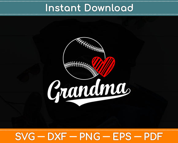 Funny Heart Baseball Grandma Svg Digital Cutting File