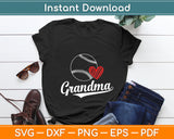 Funny Heart Baseball Grandma Svg Digital Cutting File