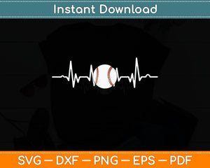 Funny Heartbeat Baseball Lovers Svg Digital Cutting File