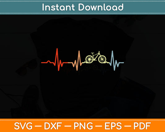 Funny Heartbeat Cycling Lover Svg Digital Cutting File