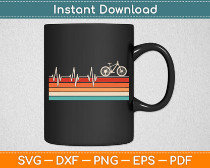 Funny Heartbeat Cycling Vintage Retro Svg Digital Cutting File