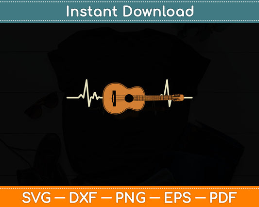 Funny Heartbeat Guitar Lover Svg Digital Cutting File