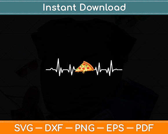 Funny Heartbeat Pizza Lovers Svg Digital Cutting File