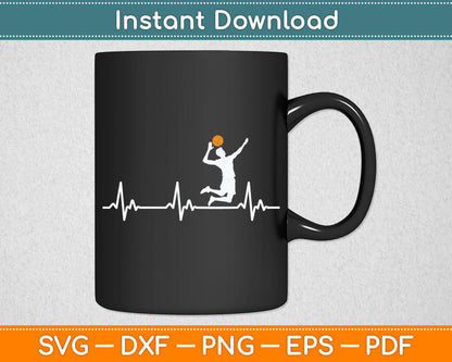 Funny Heartbeat Volleyball Player Svg Digital Cutting File