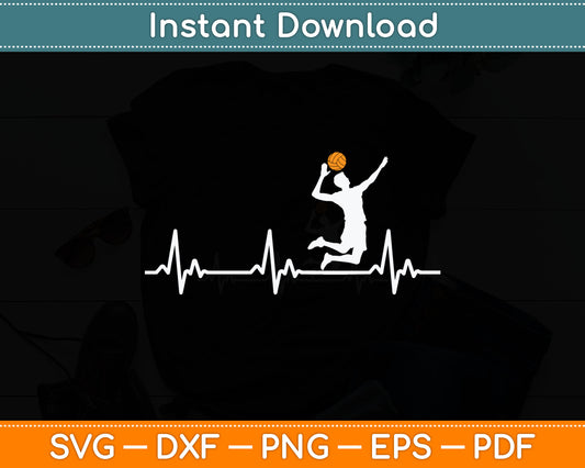 Funny Heartbeat Volleyball Player Svg Digital Cutting File