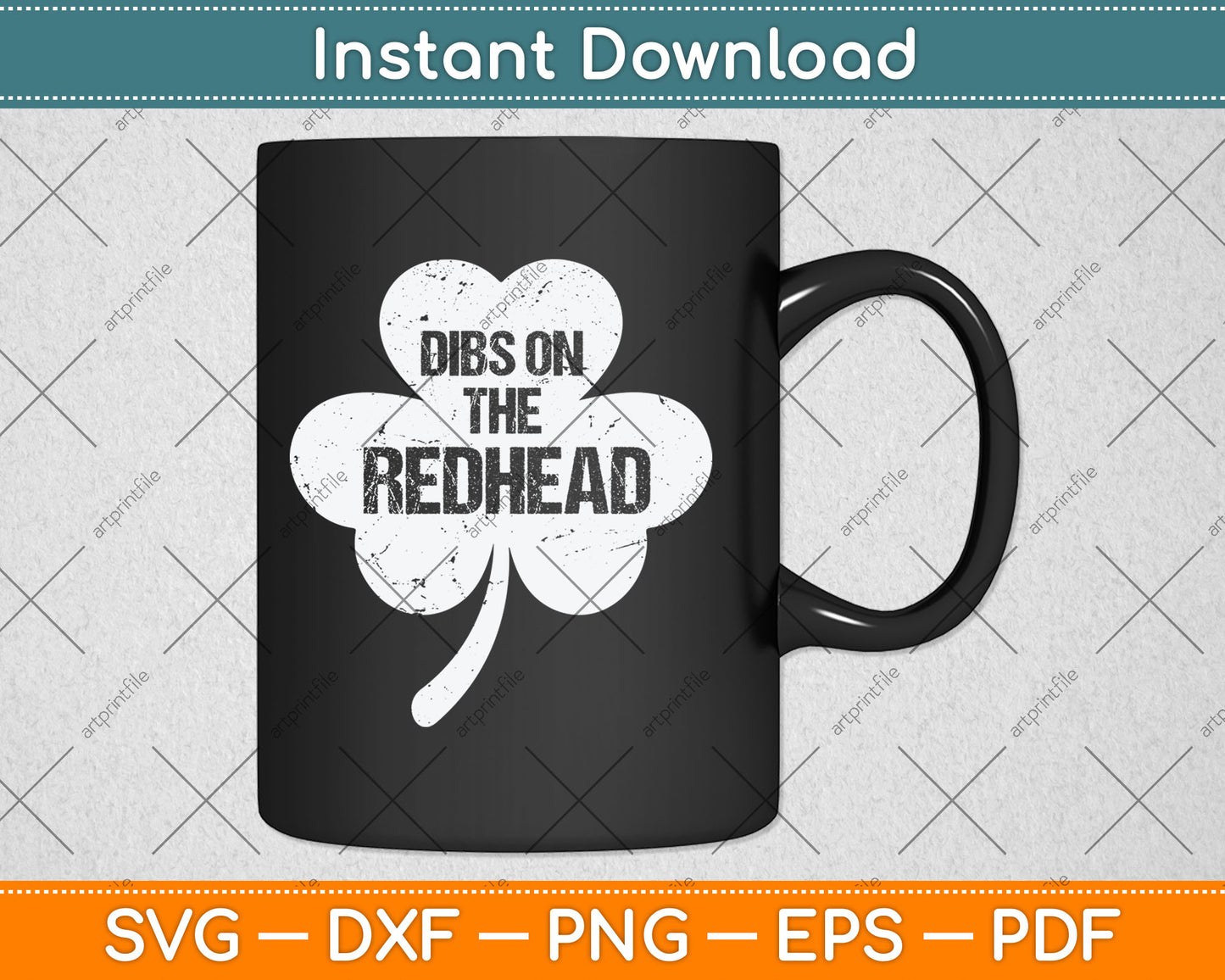 Funny Irish St Patricks Day Shamrock Dibs On The Redhead Svg Digital Cutting File