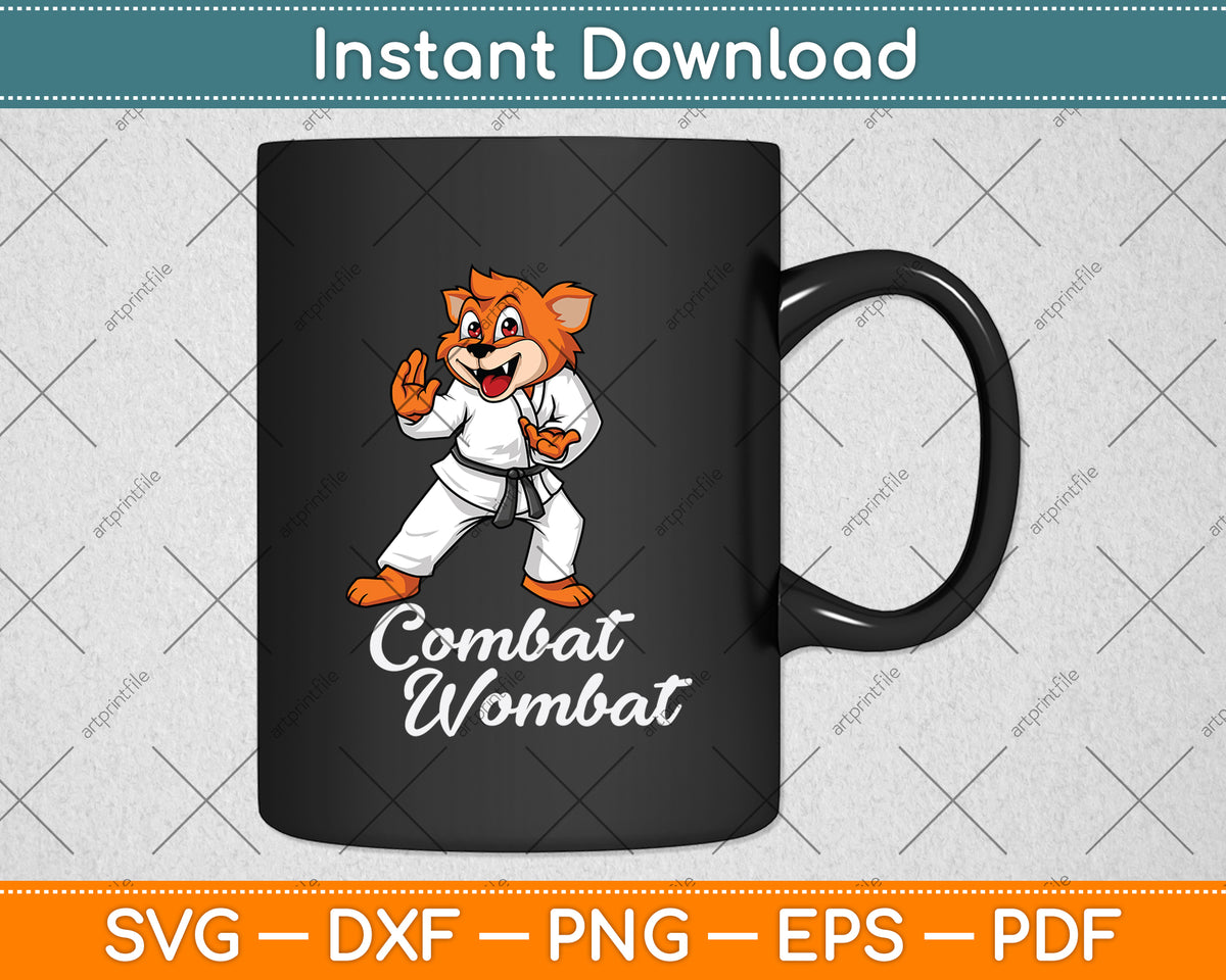 Funny Karate Combat Wombat Svg Png Dxf Digital Cutting File