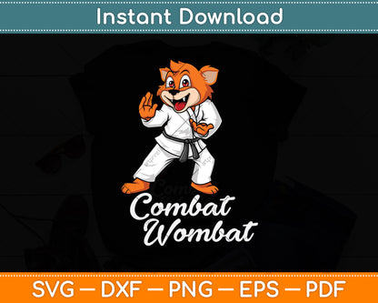 Funny Karate Combat Wombat Svg Png Dxf Digital Cutting File