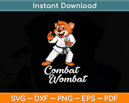 Funny Karate Combat Wombat Svg Png Dxf Digital Cutting File