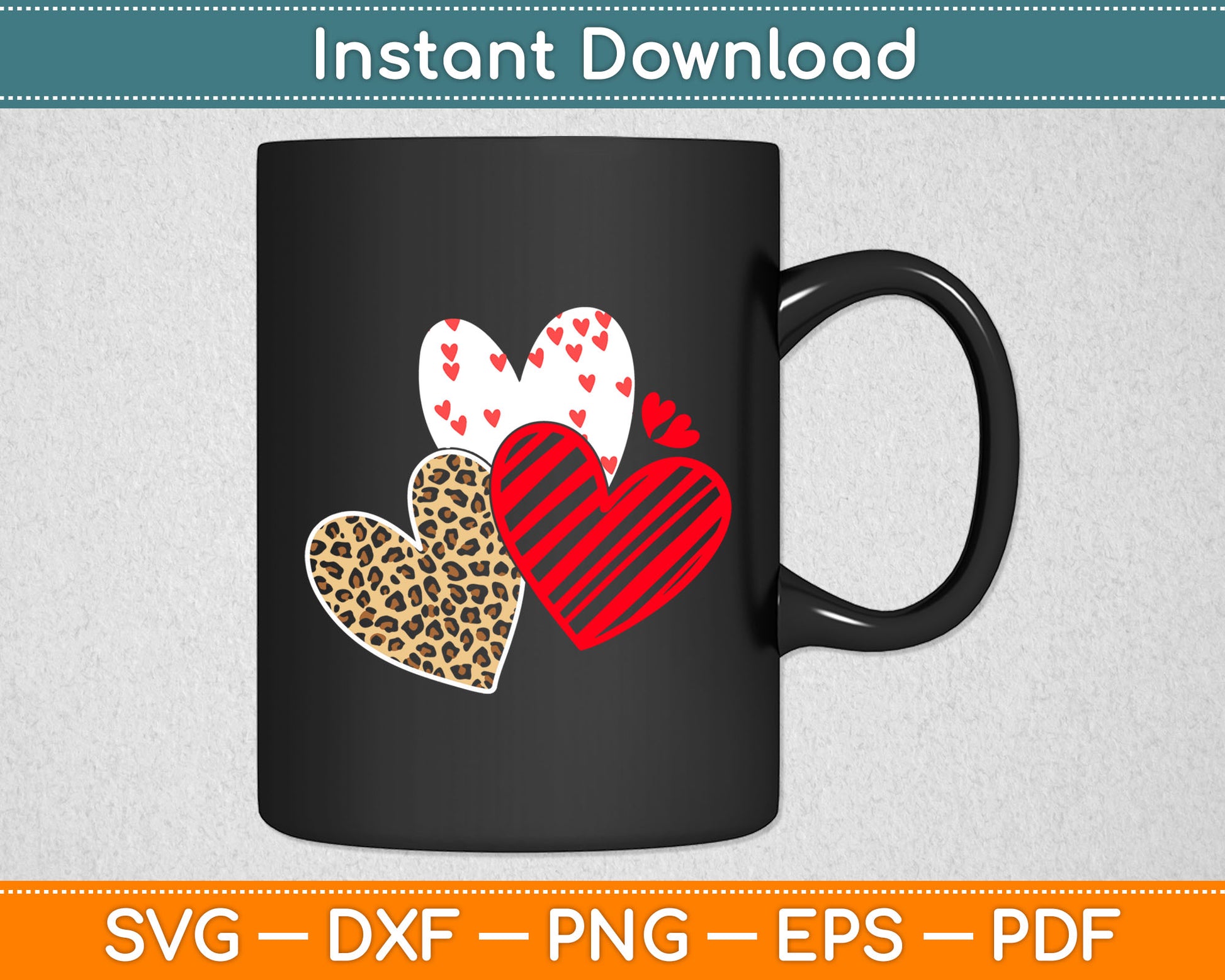 Funny Leopard Heart Lovers Valentine's Day Svg Digital Cutting File