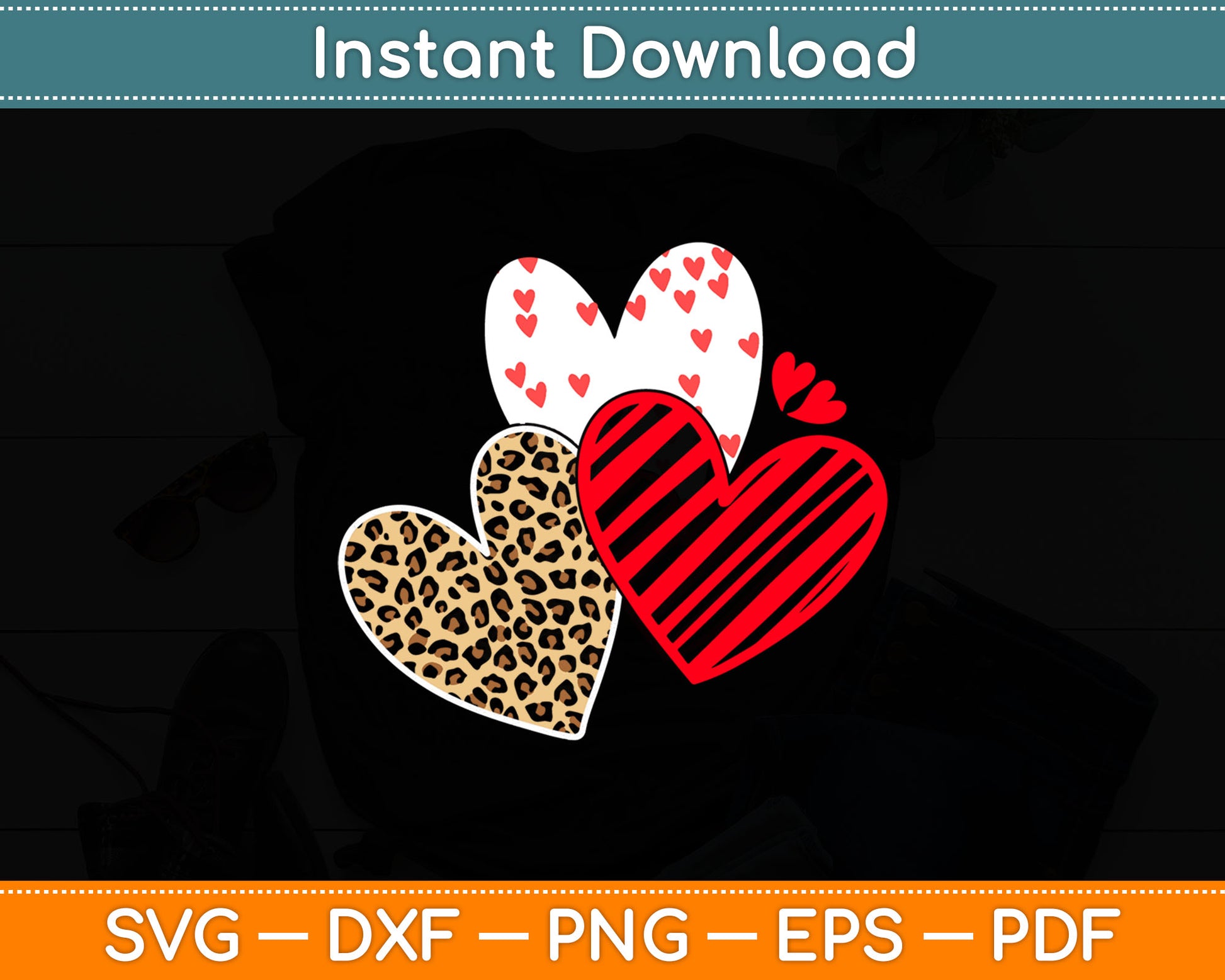 Funny Leopard Heart Lovers Valentine's Day Svg Digital Cutting File