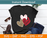 Funny Leopard Heart Lovers Valentine's Day Svg Digital Cutting File