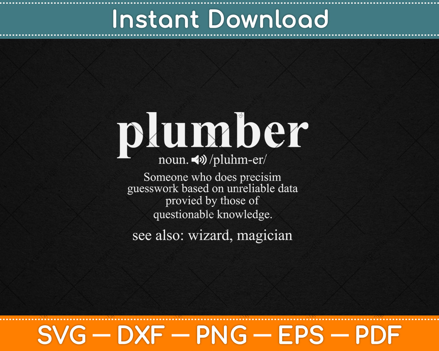 Funny Noun Plumber Definition Svg Digital Cutting File