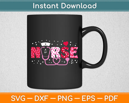 Funny Nurse Stethoscope Heart Lover Valentine's Day Svg Digital Cutting File