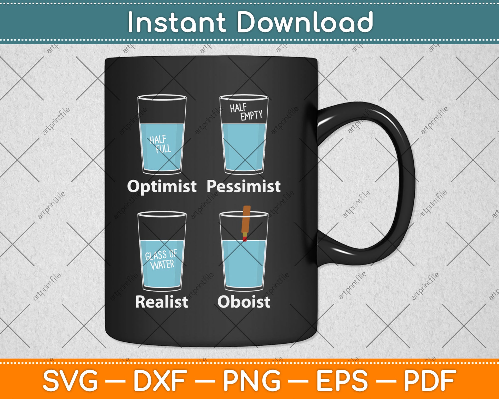 Funny Oboist Music Orchestra Svg Digital Cutting File