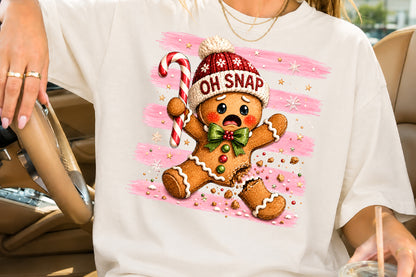 Funny Oh Snap Gingerbread PNG Broken Christmas Cookie Sublimation