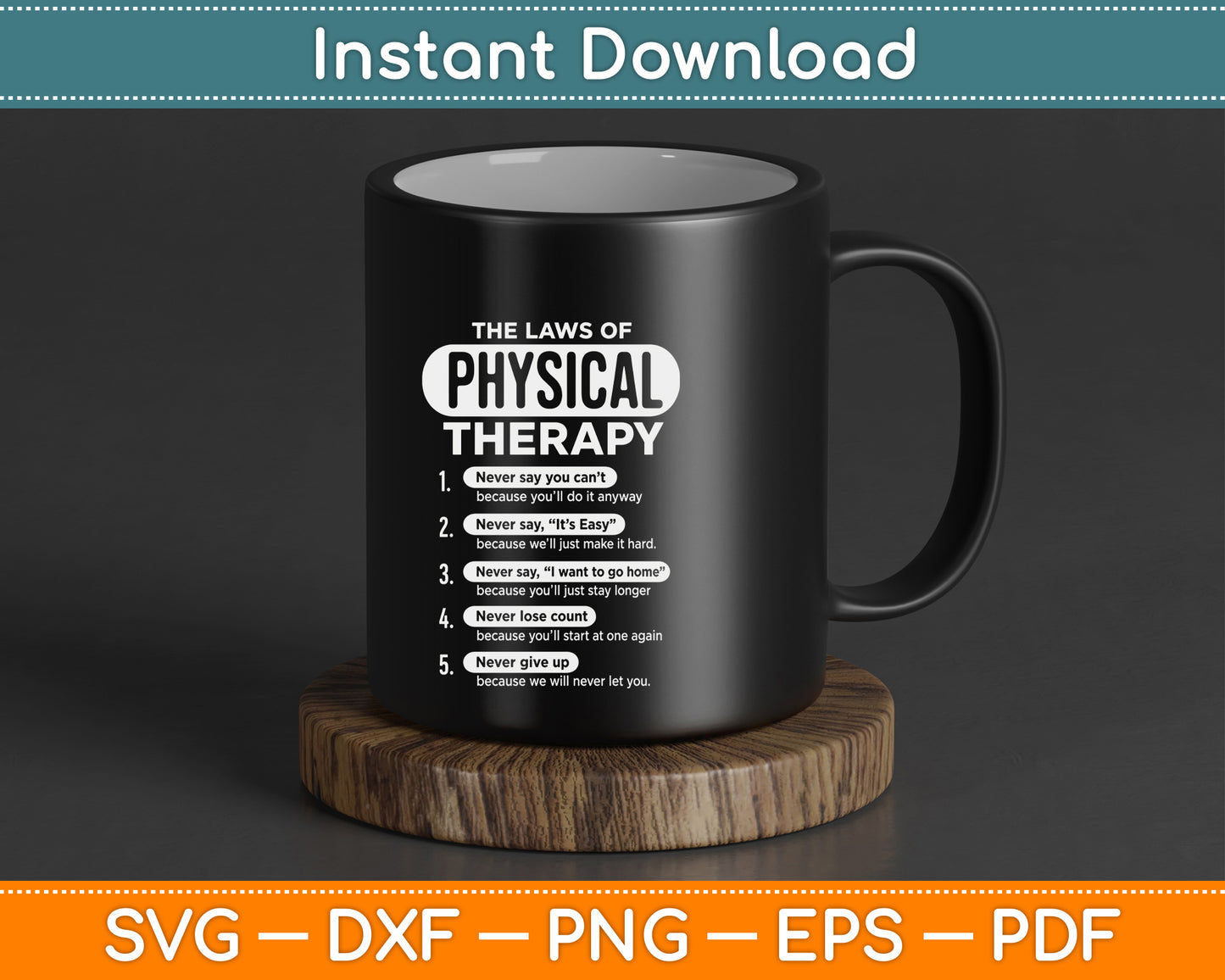 PT appreciation SVG digital download for Physical Therapist Month celebrations