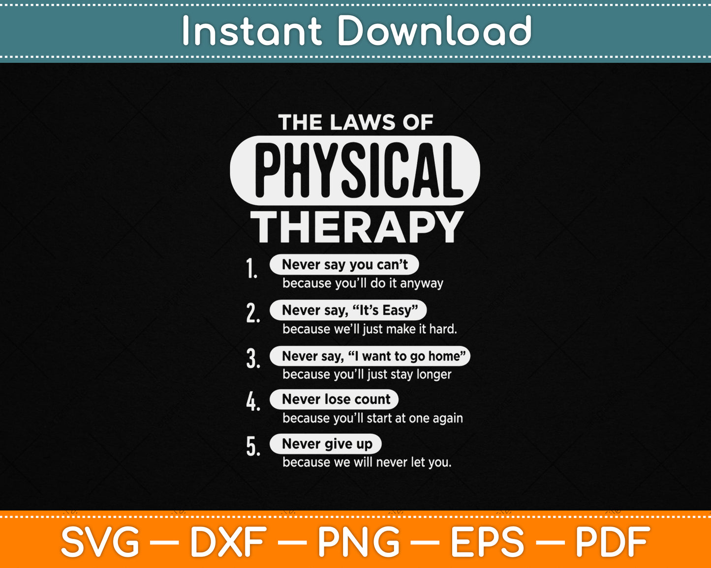 Funny physical therapy SVG design for PT appreciation and therapist gifts