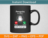 Funny Penguin Gift Phone Screen Penguin Calling Penguins Svg Digital Cutting File