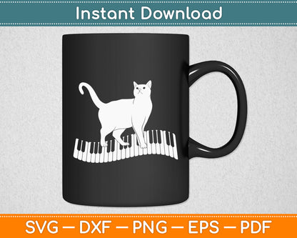 Funny Piano Music Cat Lovers Svg Digital Cutting File
