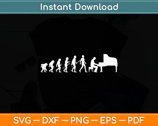 Funny Piano Music Lover Evolution Svg Digital Cutting File