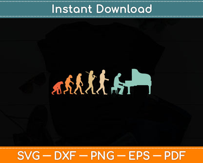 Funny Piano Player Evolution Pianist Piano Lover Svg Digital Cutting File