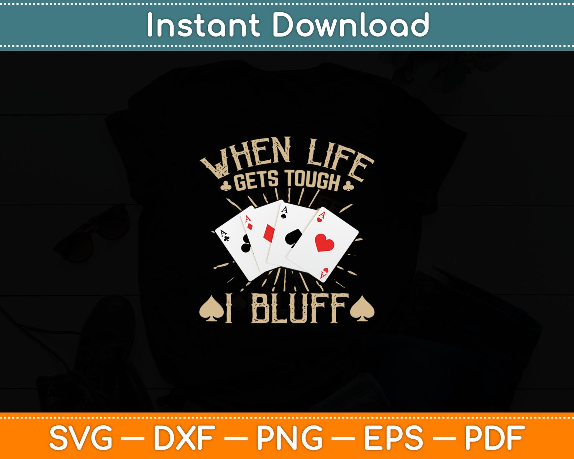 Funny Poker Player Graphic - Playing Poker Svg Digital Cutting File