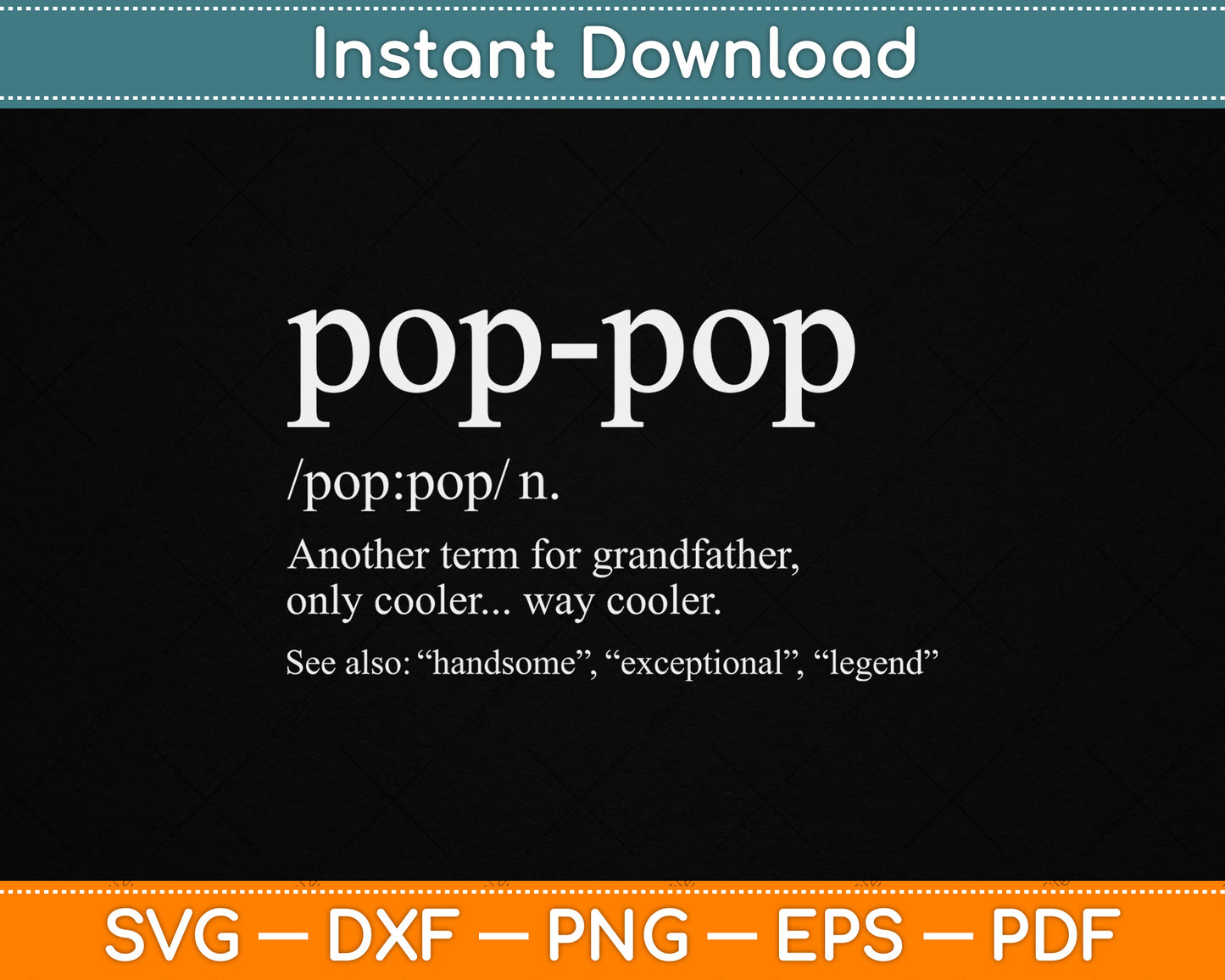 Funny Pop-pop For Cool Grandpa For Father's Day SVG