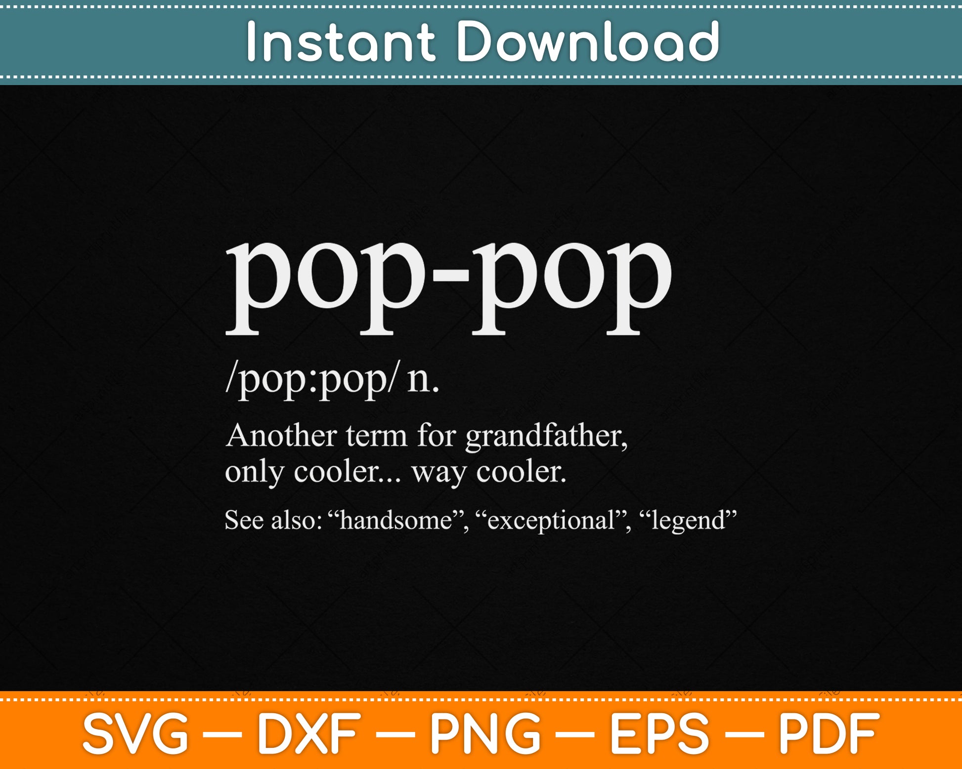 Funny Pop-pop For Cool Grandpa For Father's Day SVG