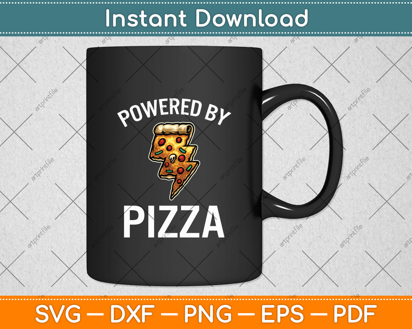 Funny Powered By Pizza Svg Digital Cutting File