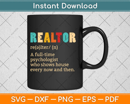 Funny Realtor Definition Real Estate Agent House Seller Svg Digital Cutting File