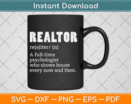 Funny Realtor Definition Real Estate Agent House Seller Svg Design Cutting File
