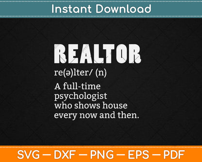 Funny Realtor Definition Real Estate Agent House Seller Svg Design Cutting File