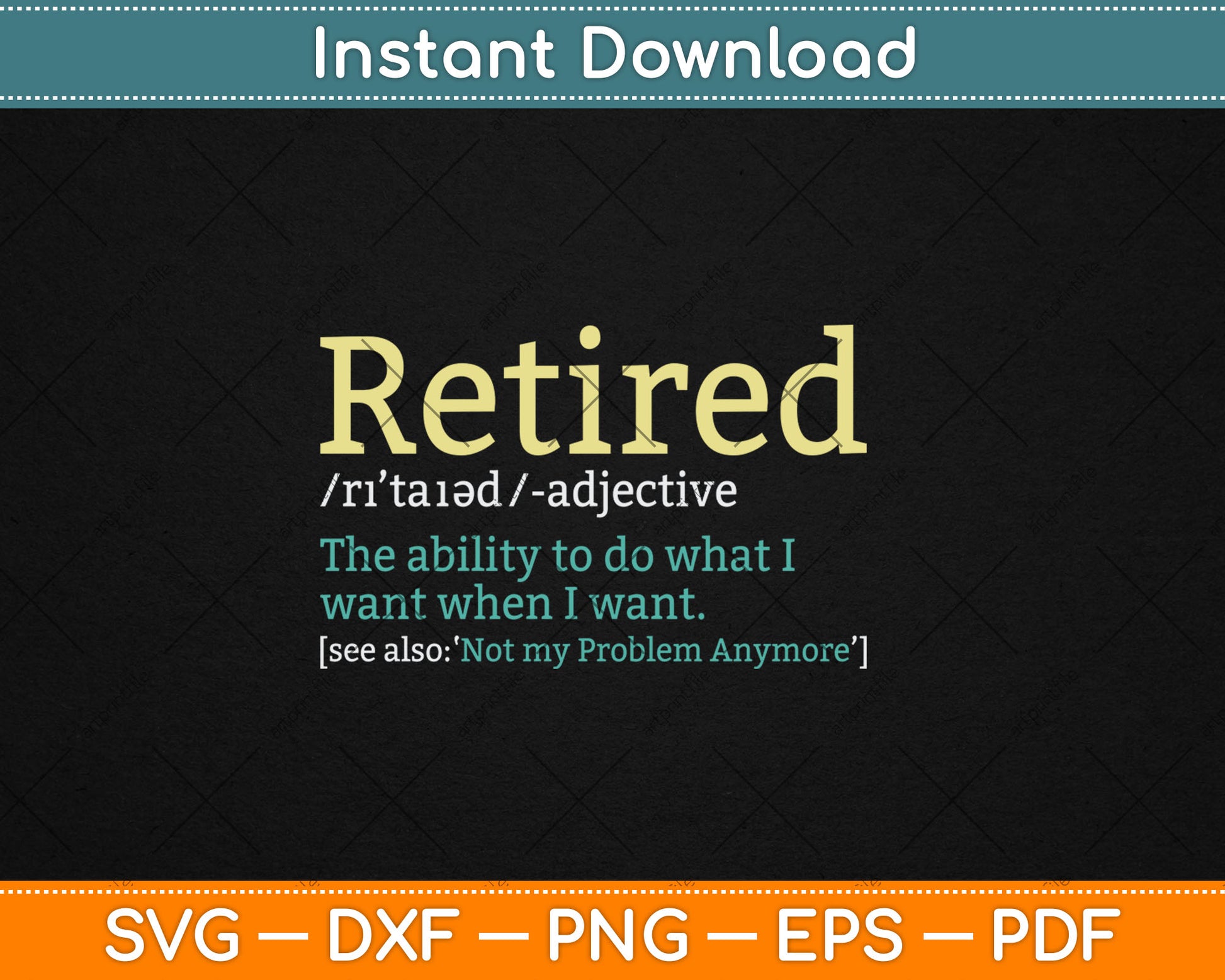 Funny Retired Definition Funny Retirement Gifts Svg Digital Cutting File