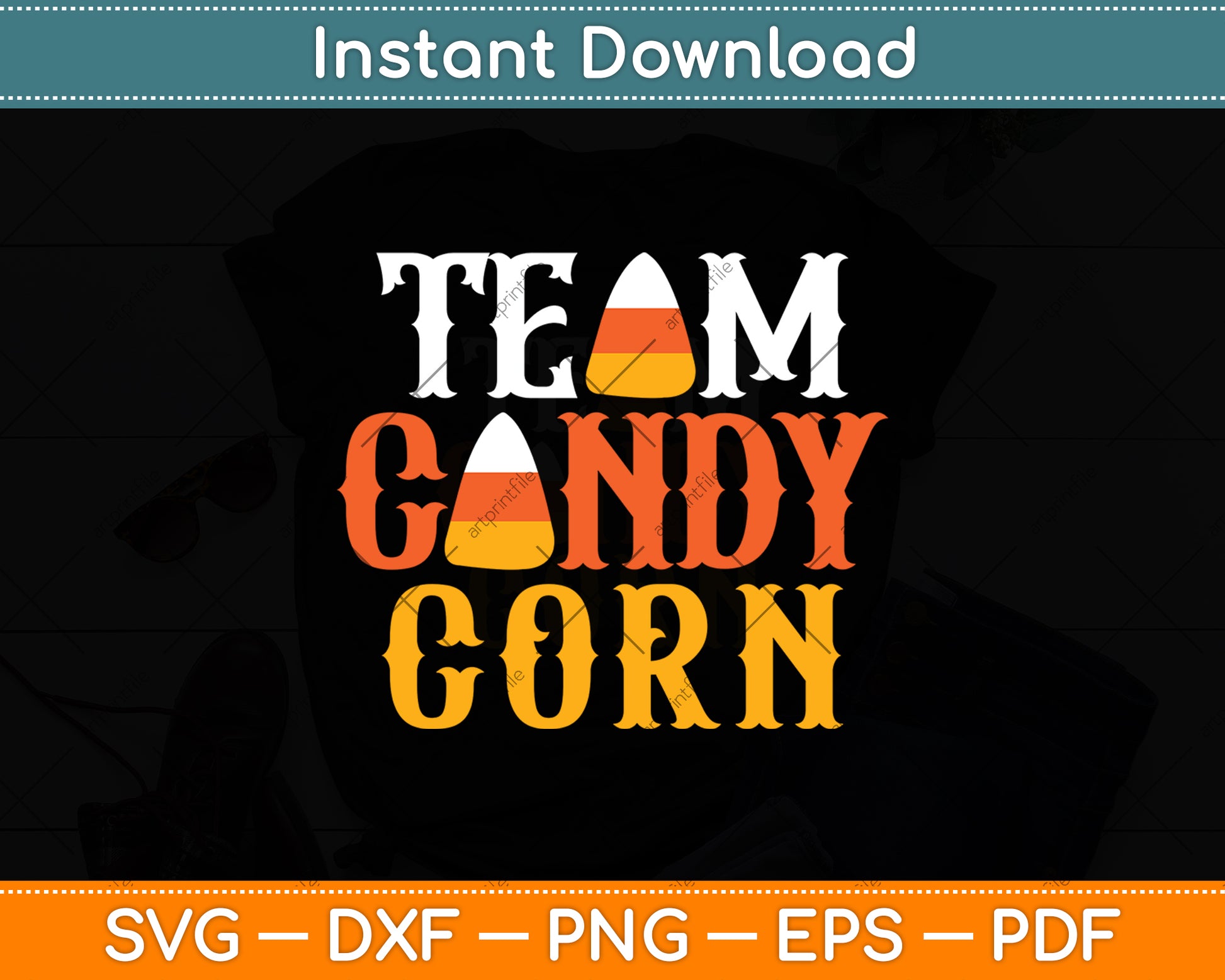 Funny Retro Team Candy Corn Svg Digital Cutting File