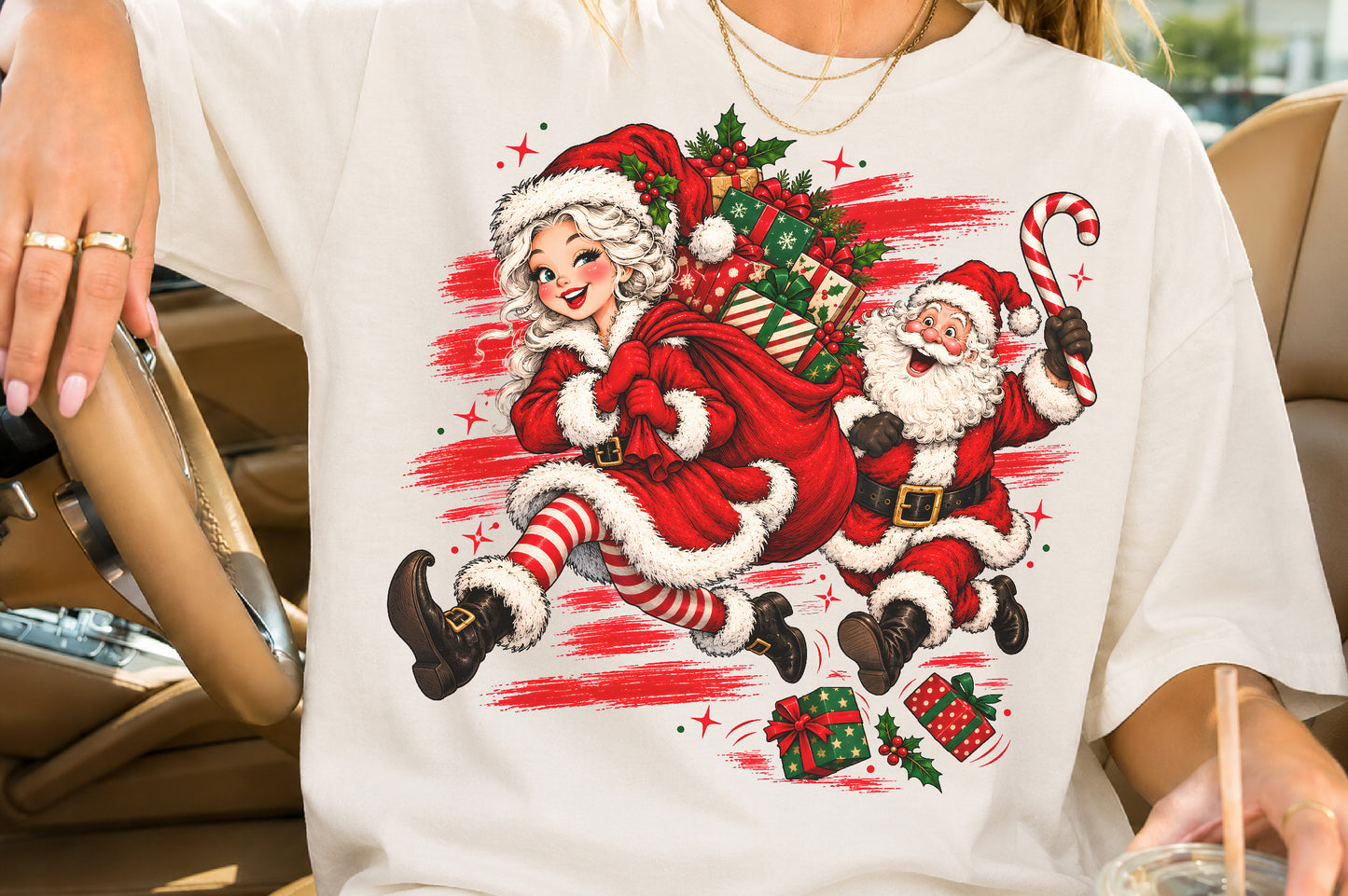 Funny Santa and Mrs Claus Christmas PNG