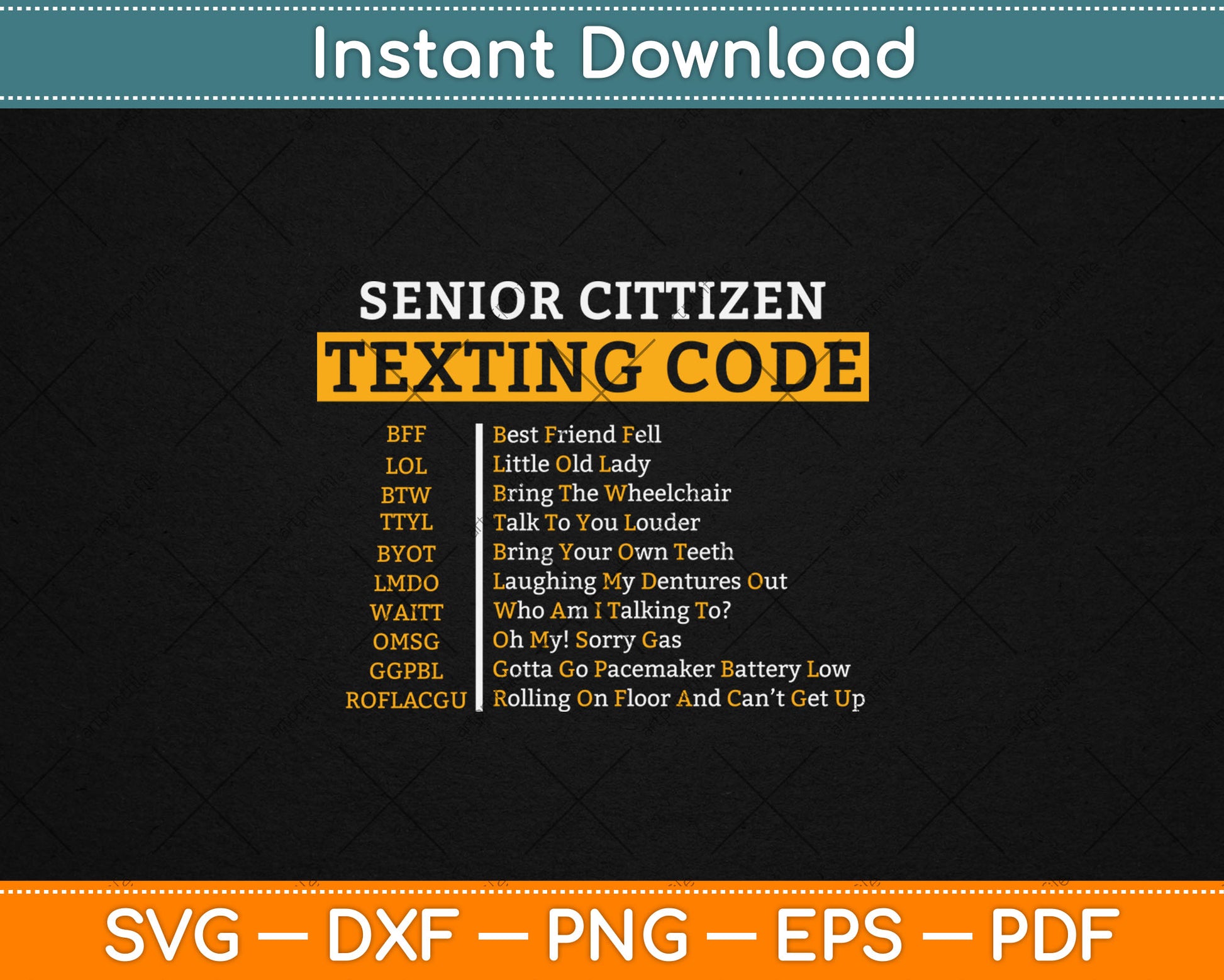 Funny Senior Citizen Texting Code Fathers Day Svg Digital Cutting File