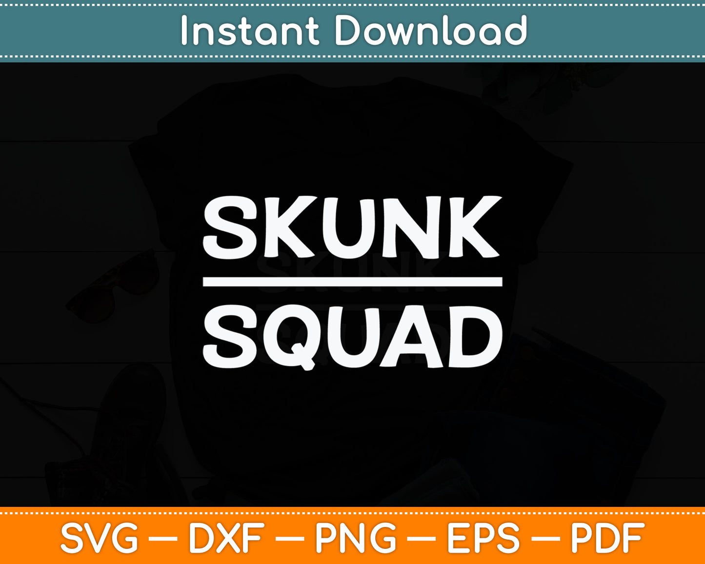 Funny Skunk Squad Svg Digital Cutting File