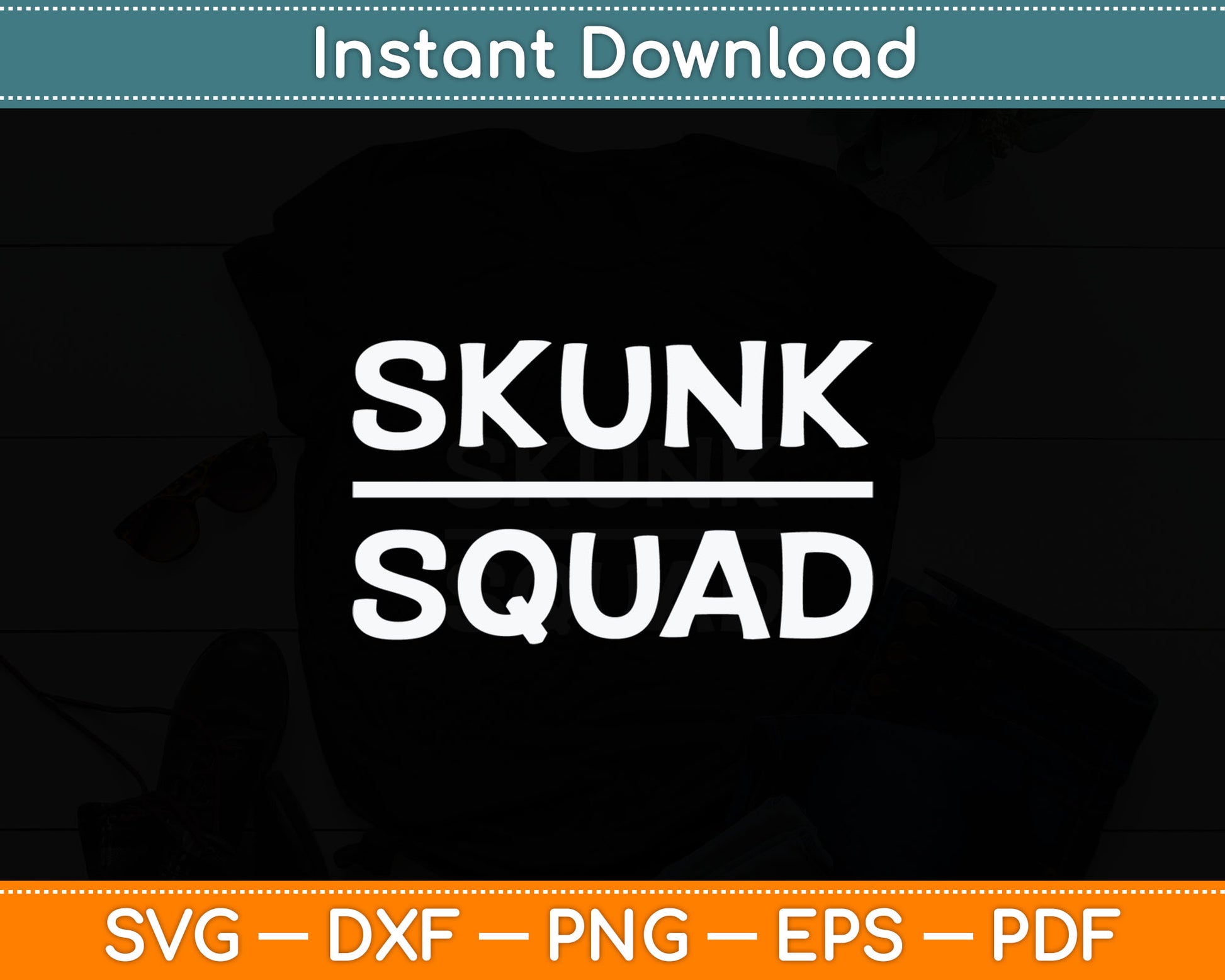 Funny Skunk Squad Svg Digital Cutting File