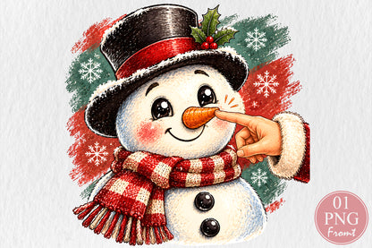 Boop The Nose Snowman Christmas PNG Cute Winter Design