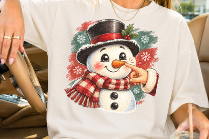 Boop The Nose Snowman Christmas PNG Cute Winter Design