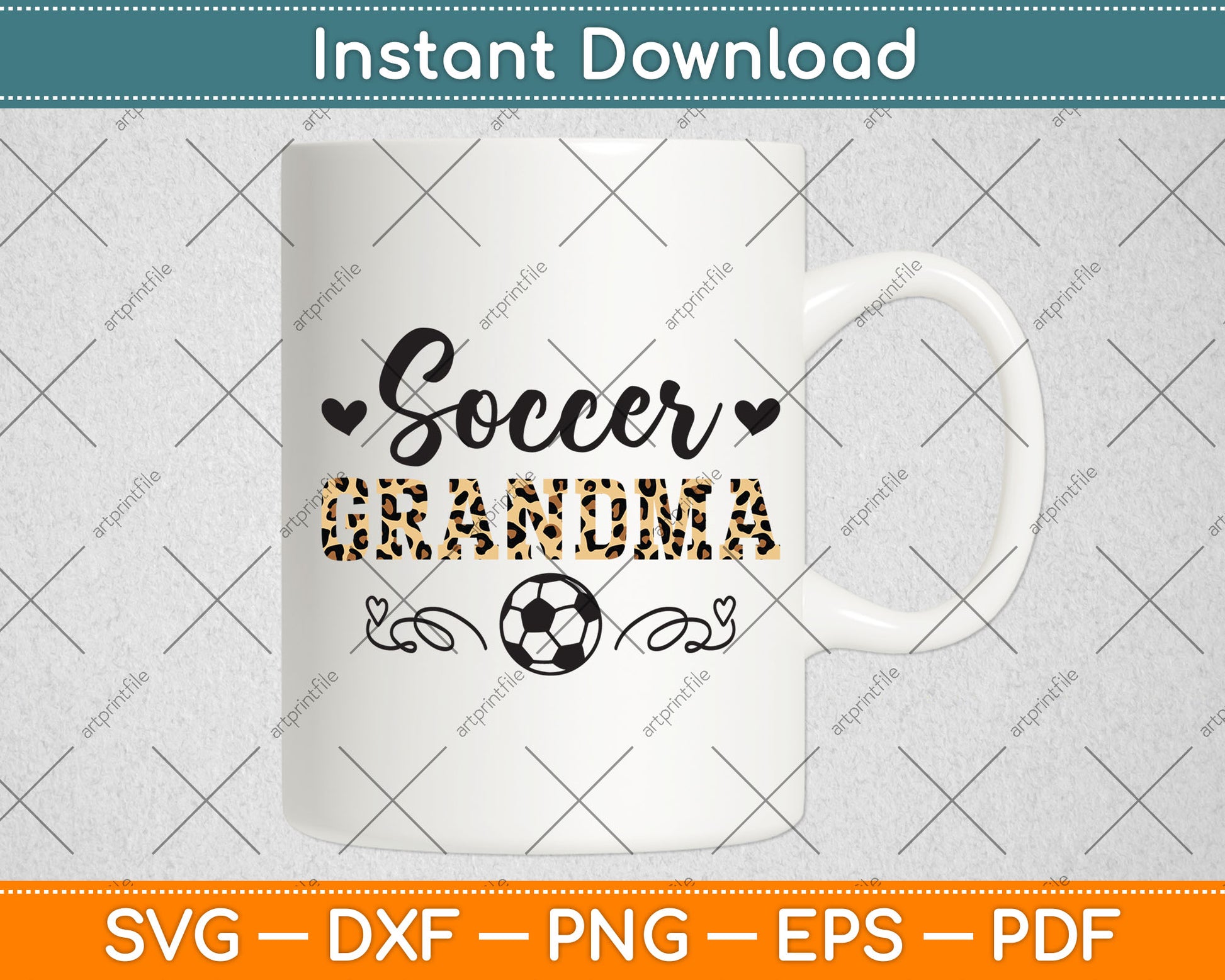Funny Soccer Grandma Leopard Pattern Grandma Soccer Player Svg Digital Cutting File