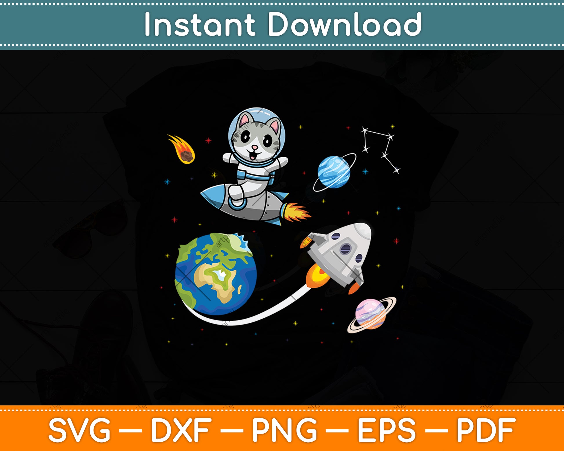 Funny Space Wombat Svg Png Dxf Digital Cutting File