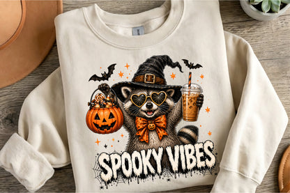 Funny Spooky Raccoon PNG Cute Halloween Raccoon Sublimation