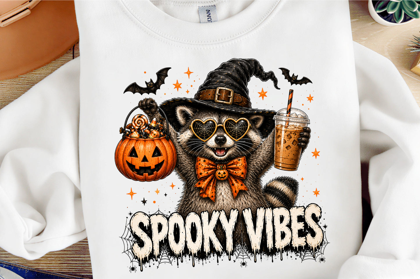 Funny Spooky Raccoon PNG Cute Halloween Raccoon Sublimation
