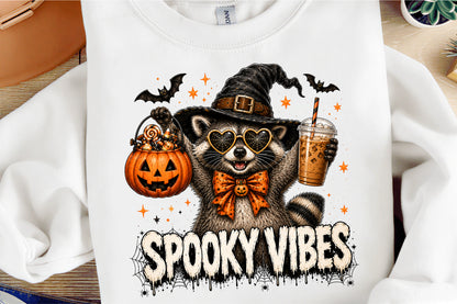 Funny Spooky Raccoon PNG Cute Halloween Raccoon Sublimation