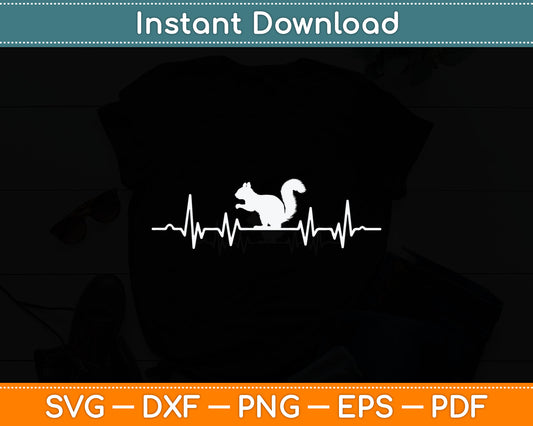 Funny Squirrel Designs For Kids Men Women Heartbeat Chipmunk Svg Digital Cutting File